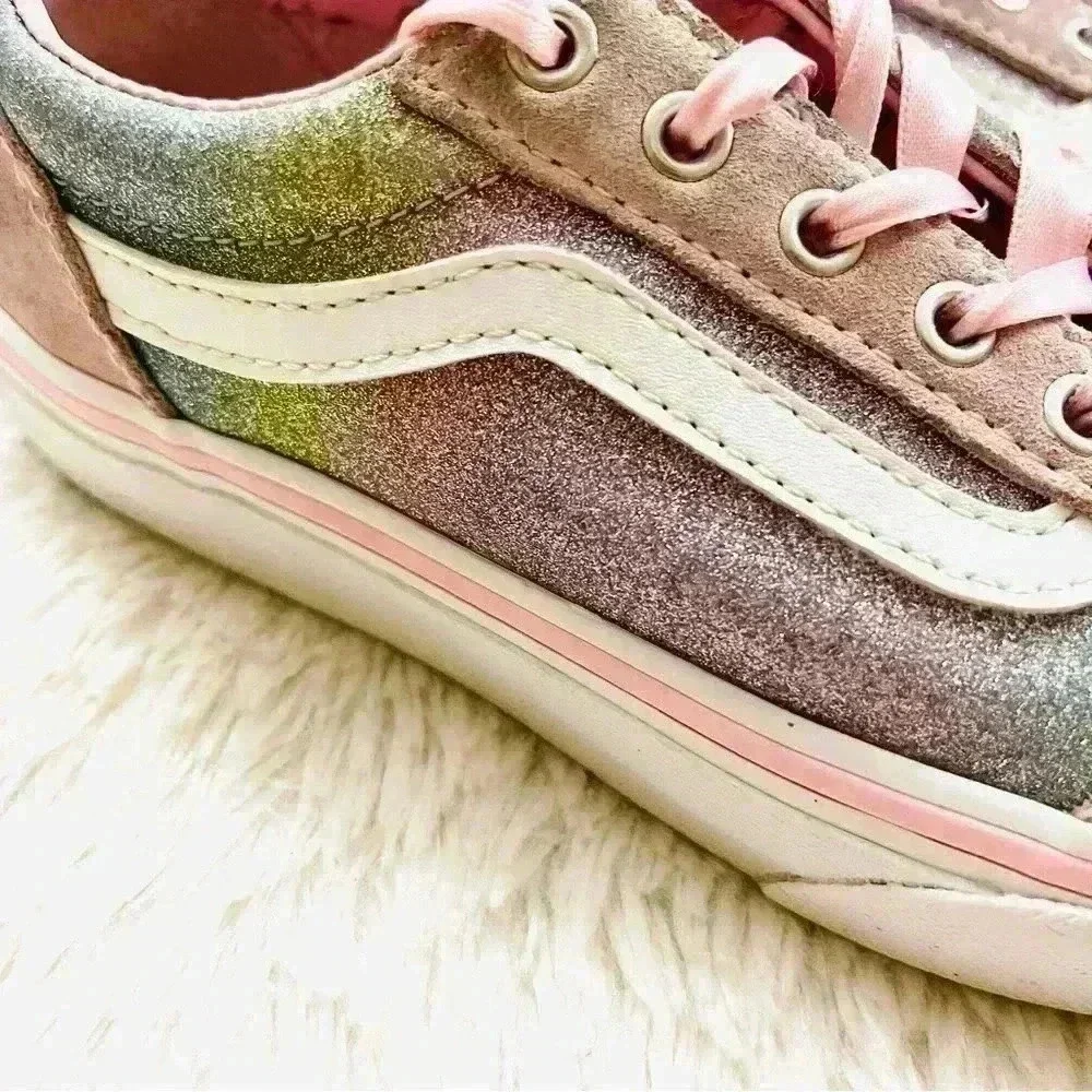 Vans Old Skool Powder Pink Glitter Pig Suede Skater Sneaker Shoe Size‎ Missy 1.0